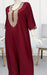 Maroon Embroidery Soft Cotton Nighty. Soft Breathable Fabric | Laces and Frills - Laces and Frills