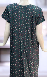 Teal Blue Tiny Floral Spun Nighty. Flowy Spun Fabric | Laces and Frills - Laces and Frills