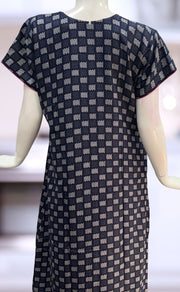 Navy Blue Abstract Spun Nighty. Flowy Spun Fabric | Laces and Frills - Laces and Frills