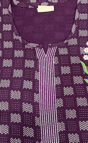 Purple Abstract Spun Nighty. Flowy Spun Fabric | Laces and Frills - Laces and Frills