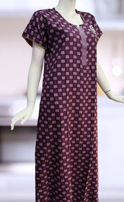 Purple Abstract Spun Nighty. Flowy Spun Fabric | Laces and Frills - Laces and Frills