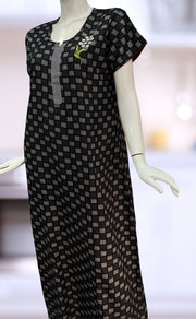 Black Abstract Spun Nighty. Flowy Spun Fabric | Laces and Frills - Laces and Frills