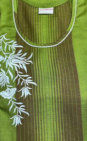 Green Stripes Spun Nighty. Flowy Spun Fabric | Laces and Frills - Laces and Frills