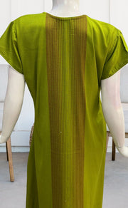 Green Stripes Spun Nighty. Flowy Spun Fabric | Laces and Frills - Laces and Frills