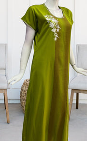 Green Stripes Spun Nighty. Flowy Spun Fabric | Laces and Frills - Laces and Frills