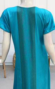 Sky Blue Stripes Spun Nighty. Flowy Spun Fabric | Laces and Frills - Laces and Frills