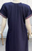 Navy Blue Embroidery Soft Cotton Nighty.Soft Breathable Fabric | Laces and Frills - Laces and Frills