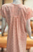 Peach Floral Pure Cotton Chikankari Nighty. Pure Durable Cotton | Laces and Frills - Laces and Frills