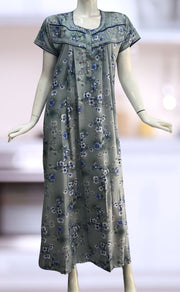 Blue Floral Spun Nighty. Flowy Spun Fabric | Laces and Frills - Laces and Frills