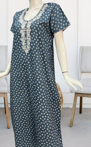 Grey Dots Pure Cotton Nighty. Pure Durable Cotton | Laces and Frills - Laces and Frills
