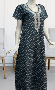 Grey Dots Pure Cotton Nighty. Pure Durable Cotton | Laces and Frills - Laces and Frills