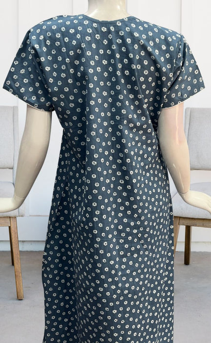 Grey Dots Pure Cotton Nighty. Pure Durable Cotton | Laces and Frills - Laces and Frills