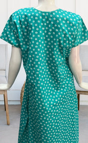 Sea Green Dots Pure Cotton Nighty. Pure Durable Cotton | Laces and Frills - Laces and Frills