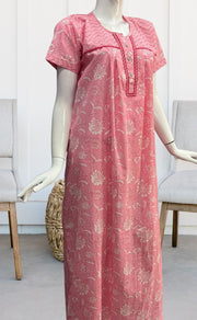 Pink Garden Pure Cotton Nighty. Pure Durable Cotton | Laces and Frills - Laces and Frills