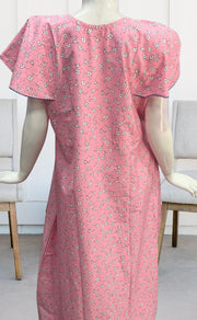 Pink Tiny Floral Pure Cotton Nighty. Pure Durable Cotton | Laces and Frills - Laces and Frills