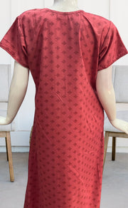 Peach Abstract Soft Cotton Nighty. Soft Breathable Fabric | Laces and Frills - Laces and Frills