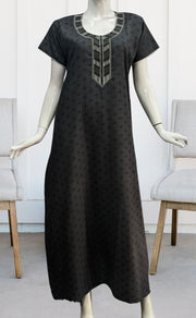 Grey Abstract Soft Cotton Nighty. Soft Breathable Fabric | Laces and Frills - Laces and Frills