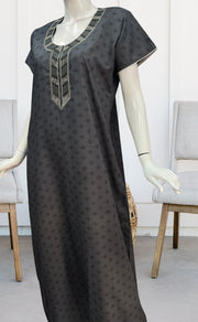 Grey Abstract Soft Cotton Nighty. Soft Breathable Fabric | Laces and Frills - Laces and Frills
