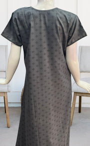 Grey Abstract Soft Cotton Nighty. Soft Breathable Fabric | Laces and Frills - Laces and Frills