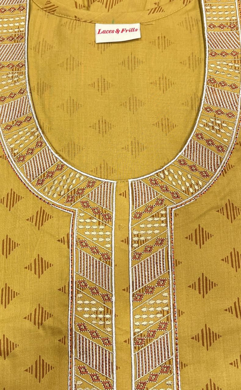 Yellow Soft Cotton Nighty. Soft Breathable Fabric | Laces and Frills - Laces and Frills