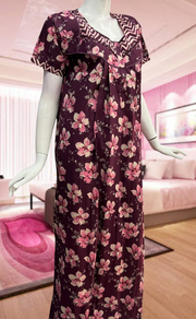 Onion Pink Garden Pure Cotton Feeding Nursing Nighty . Pure Durable Cotton | Laces and Frills - Laces and Frills