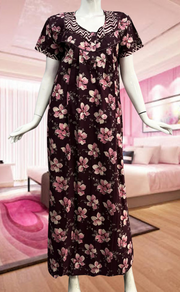 Onion Pink Garden Pure Cotton Feeding Nursing Nighty . Pure Durable Cotton | Laces and Frills - Laces and Frills