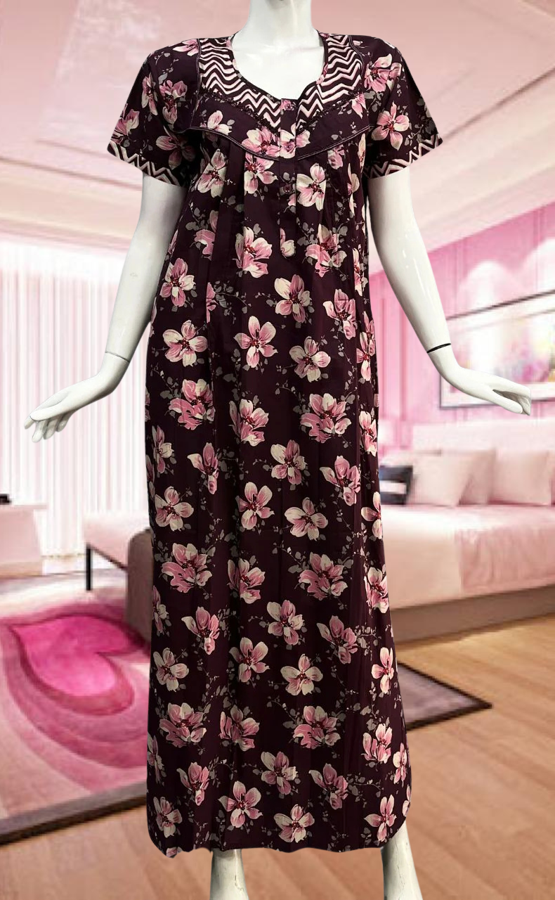 Onion Pink Garden Pure Cotton Feeding Nursing Nighty . Pure Durable Cotton | Laces and Frills - Laces and Frills