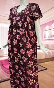 Onion Pink Garden Pure Cotton Feeding Nursing Nighty . Pure Durable Cotton | Laces and Frills - Laces and Frills