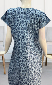 Blue Garden Pure Cotton Nighty. Pure Durable Cotton | Laces and Frills - Laces and Frills