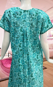 Sea Green Garden Pure Cotton Feeding Nursing Nighty . Pure Durable Cotton | Laces and Frills - Laces and Frills