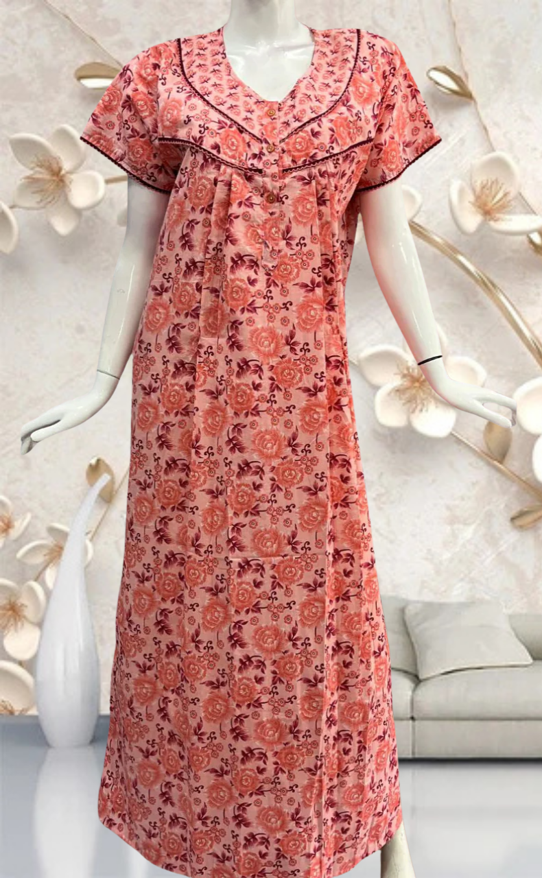 Peach Garden Pure Cotton Feeding Nursing Nighty . Pure Durable Cotton | Laces and Frills