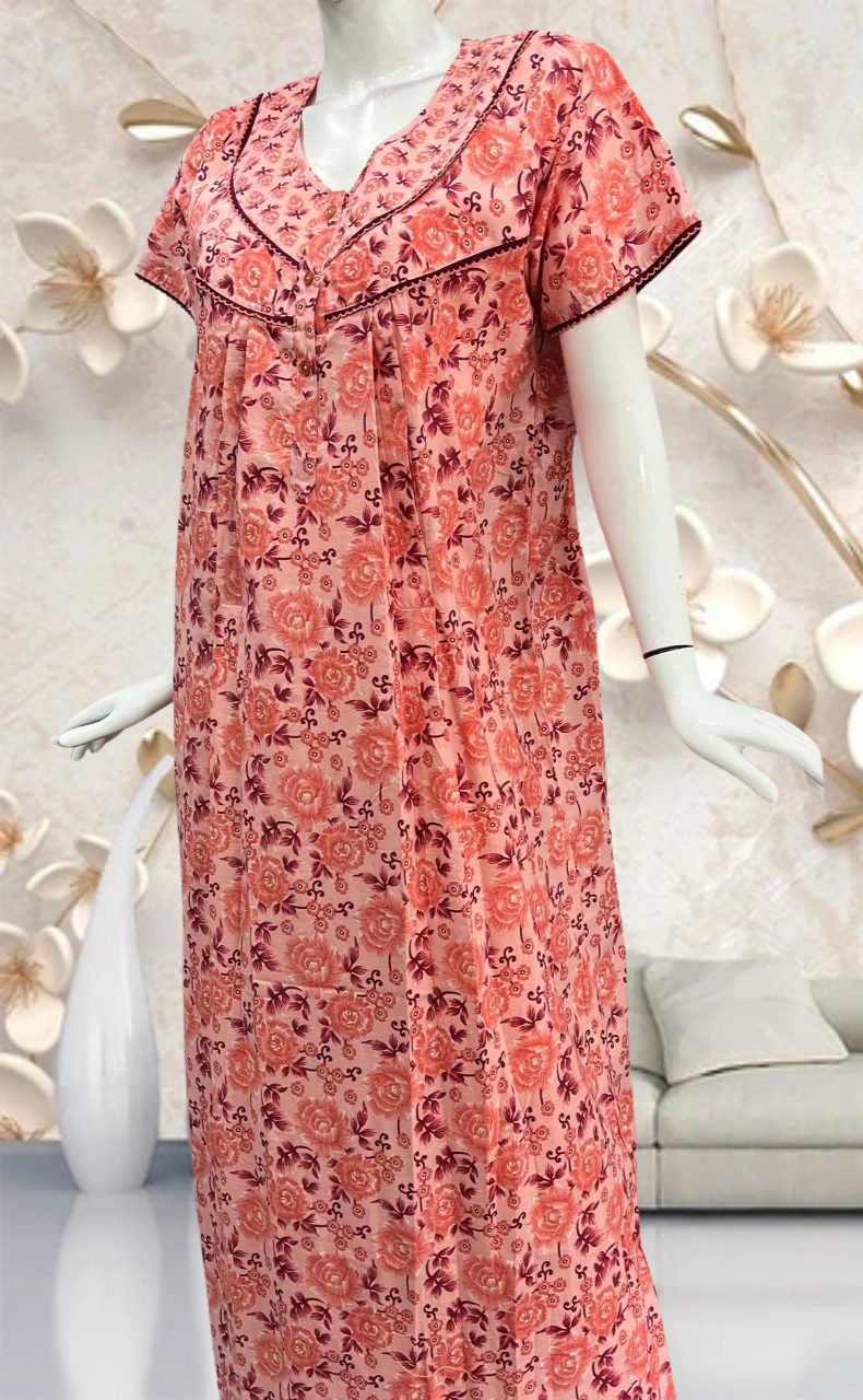 Peach Garden Pure Cotton Feeding Nursing Nighty . Pure Durable Cotton | Laces and Frills