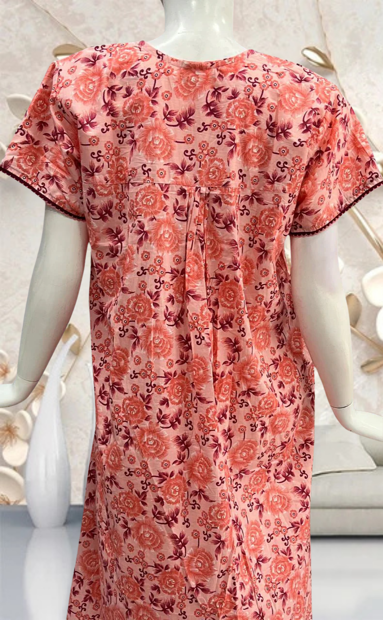 Peach Garden Pure Cotton Feeding Nursing Nighty . Pure Durable Cotton | Laces and Frills