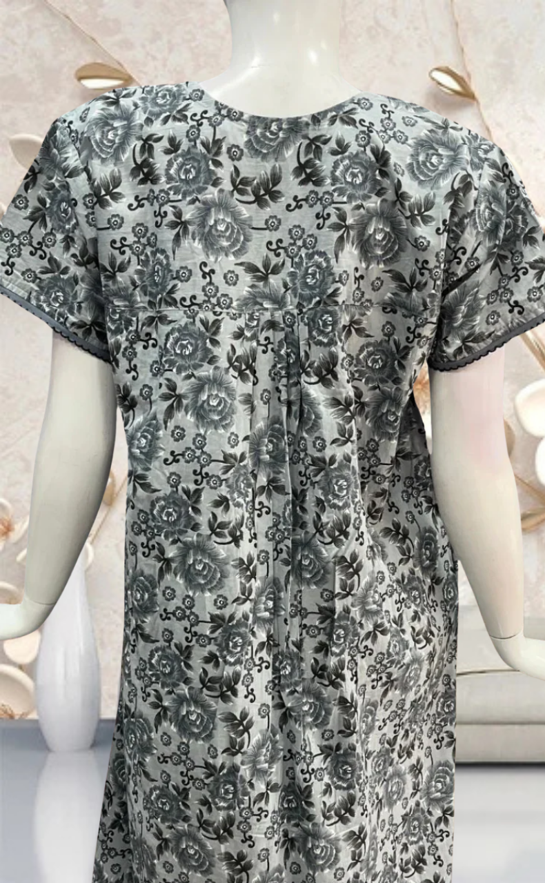 Grey Garden Pure Cotton Feeding Nursing Nighty . Pure Durable Cotton | Laces and Frills