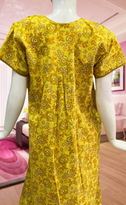 Yellow Garden Pure Cotton Feeding Nursing Nighty . Pure Durable Cotton | Laces and Frills - Laces and Frills