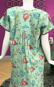 Light Green Garden Pure Cotton Feeding Nursing Nighty . Pure Durable Cotton | Laces and Frills - Laces and Frills