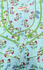 Sea Green/Maroon Floral Pure Cotton Nighty. Pure Durable Cotton | Laces and Frills - Laces and Frills