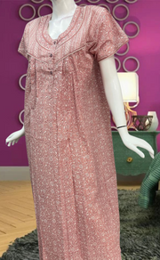 Peach Garden Pure Cotton Feeding Nursing Nighty. Pure Durable Cotton | Laces and Frills - Laces and Frills