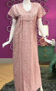 Peach Garden Pure Cotton Feeding Nursing Nighty. Pure Durable Cotton | Laces and Frills - Laces and Frills