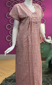 Peach Garden Pure Cotton Feeding Nursing Nighty. Pure Durable Cotton | Laces and Frills - Laces and Frills