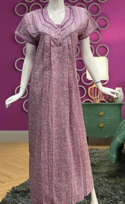 Lavender Garden Pure Cotton Feeding Nursing Nighty . Pure Durable Cotton | Laces and Frills - Laces and Frills