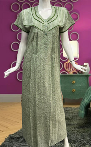 Green Garden Pure Cotton Feeding Nursing Nighty . Pure Durable Cotton | Laces and Frills - Laces and Frills