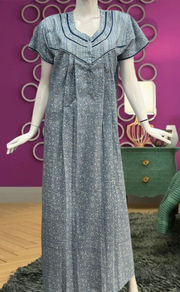 Blue Garden Pure Cotton Feeding Nursing Nighty . Pure Durable Cotton | Laces and Frills - Laces and Frills