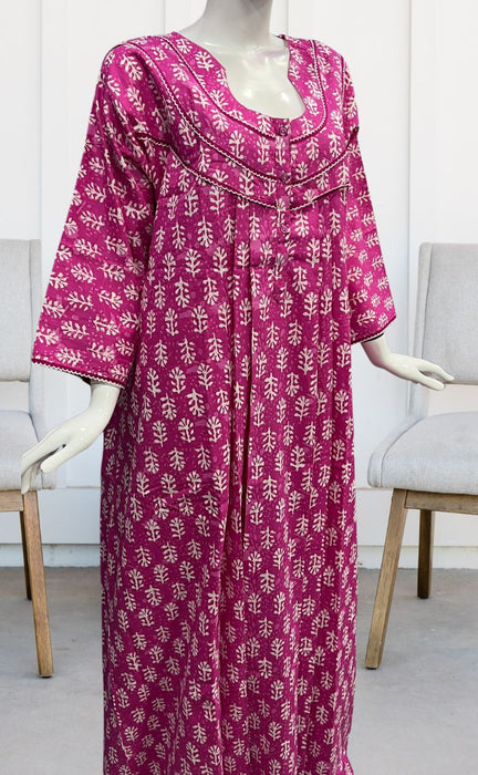 Long Nighty Daily Wear Nighty Cotton Printed Smokey Nighties