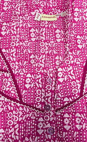 Pink Dots Pure Cotton Long Sleeves Nighty.Soft Breathable Fabric | Laces and Frills - Laces and Frills