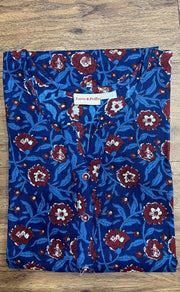 Blue Floral Co-ord Set . Versatile Cotton Fabric. | Laces and Frills - Laces and Frills