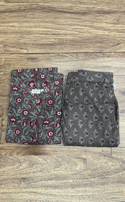 Grey/Maroon Floral Co-ord Set . Versatile Cotton Fabric. | Laces and Frills - Laces and Frills