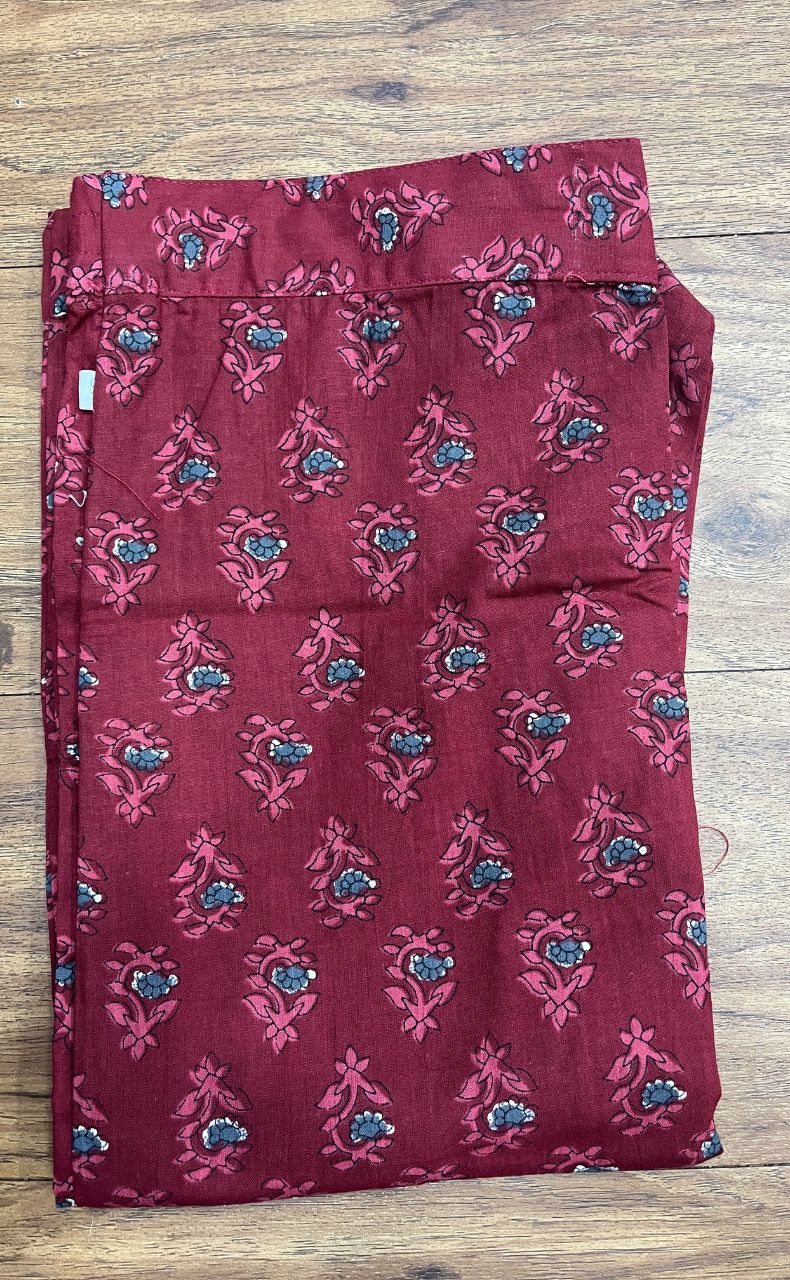 Maroon/Grey Floral Co-ord Set . Versatile Cotton Fabric. | Laces and Frills - Laces and Frills