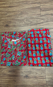 Red Leafy Co-ord Set . Versatile Cotton Fabric. | Laces and Frills - Laces and Frills