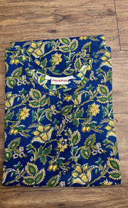 Blue Leafy Co-ord Set . Versatile Cotton Fabric. | Laces and Frills - Laces and Frills